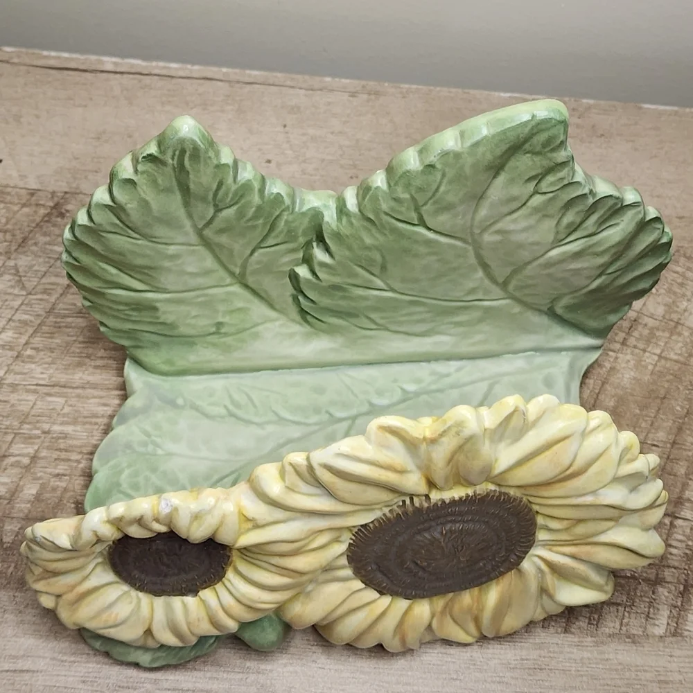 Fitz and Floyd Napkin Letter Holder Sunflowers Spring Summer Vintage 80s 5